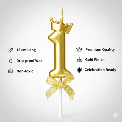 Golden Crown Numerical Candle No. 1