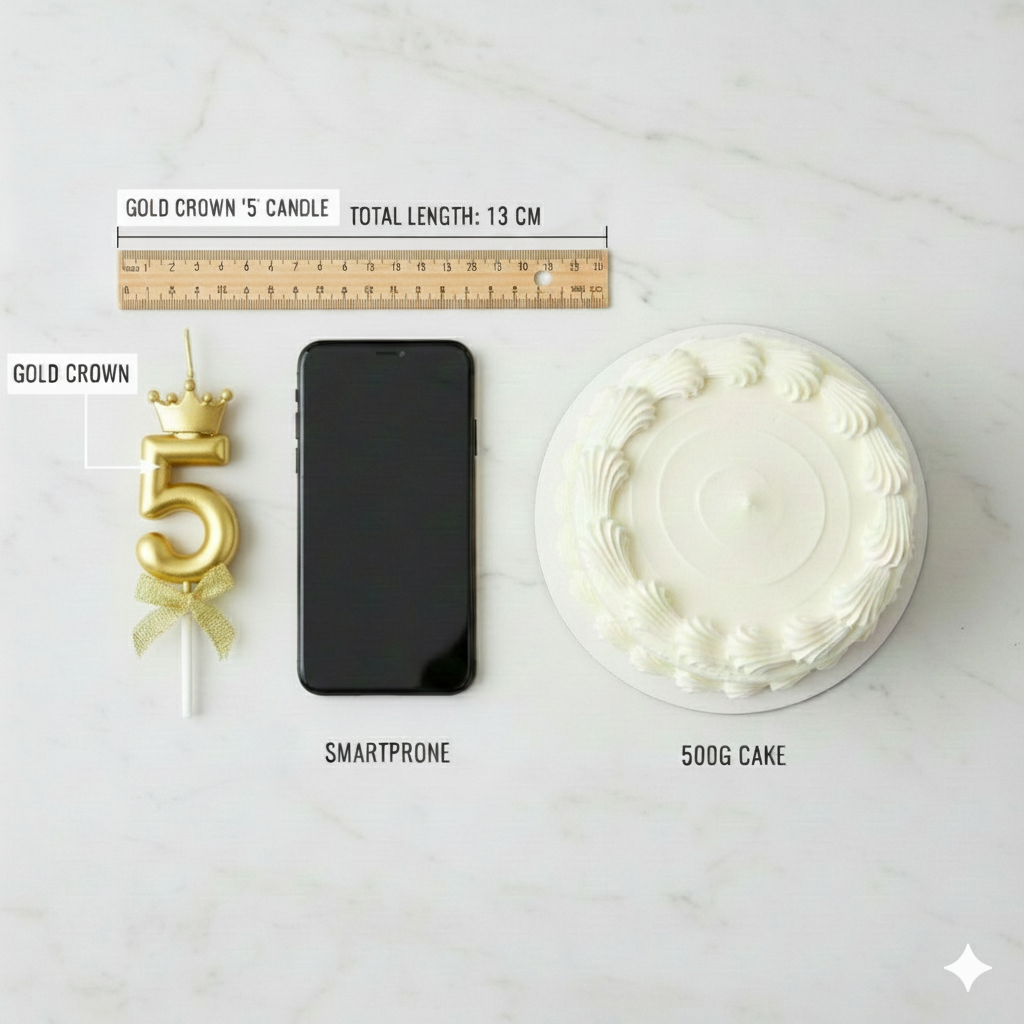 Golden Crown Numerical Candle No. 5