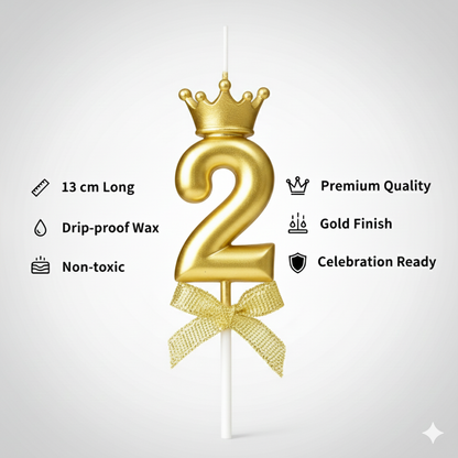 Golden Crown Numerical Candle No. 2
