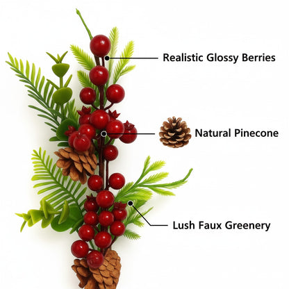 Pine Snow Leaves with Cherry & Tree Inserts - 2PC