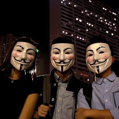 Pack of 4 Anonymos Mask for Kids & Adults - V for Vendetta Mask Halloween Masks Guy Mask for Halloween Costume Cosplay Party Mask,Hacker Mask