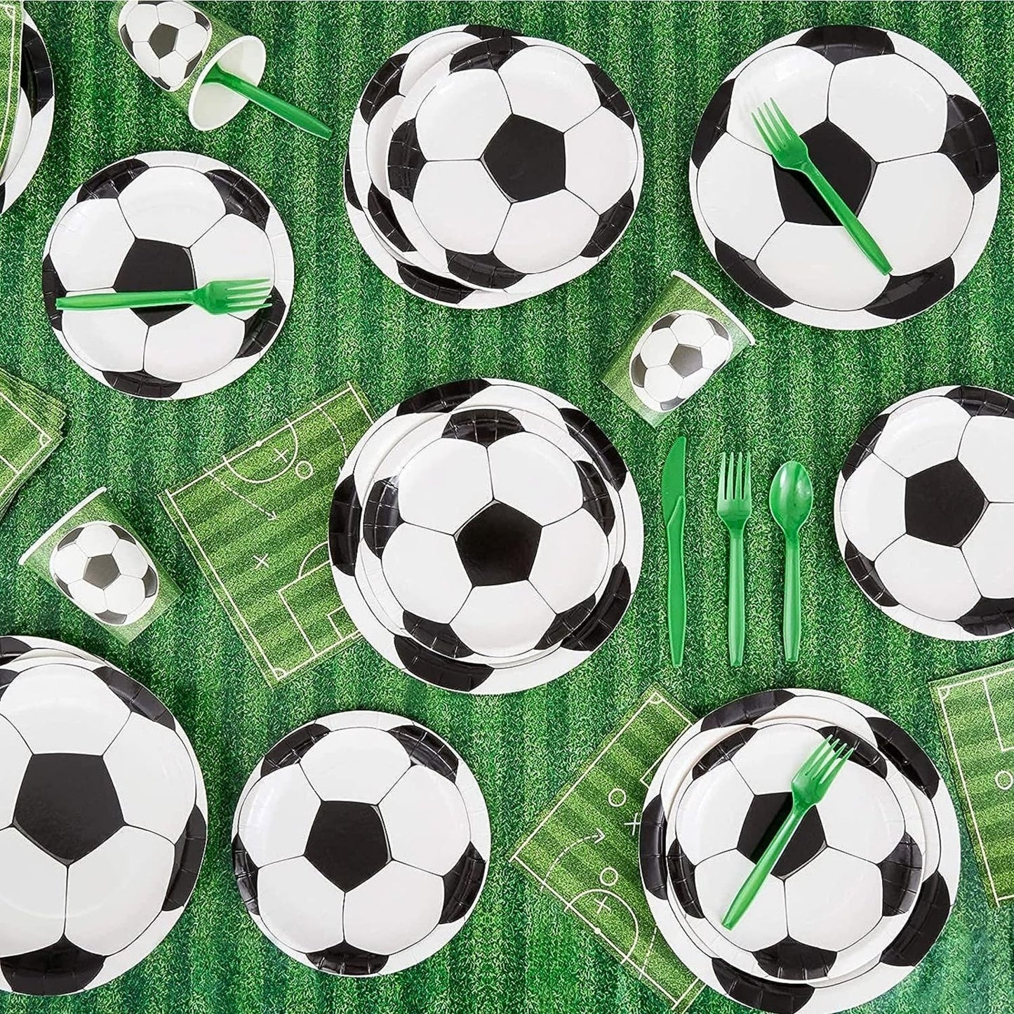 Soccer Theme Party Paper Plates - 10PC