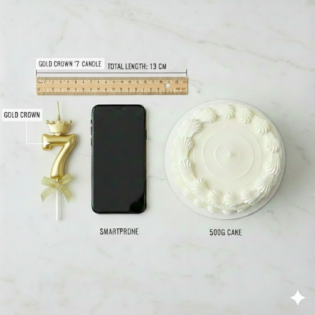 Golden Crown Numerical Candle No. 7