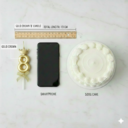 Golden Crown Numerical Candle No. 8