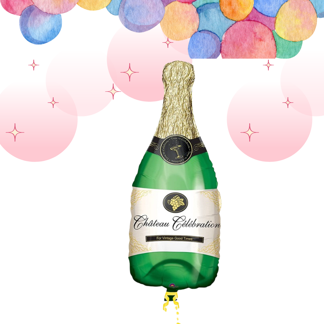 Champagne Bottle Shaped Foil Balloon - 36 inches