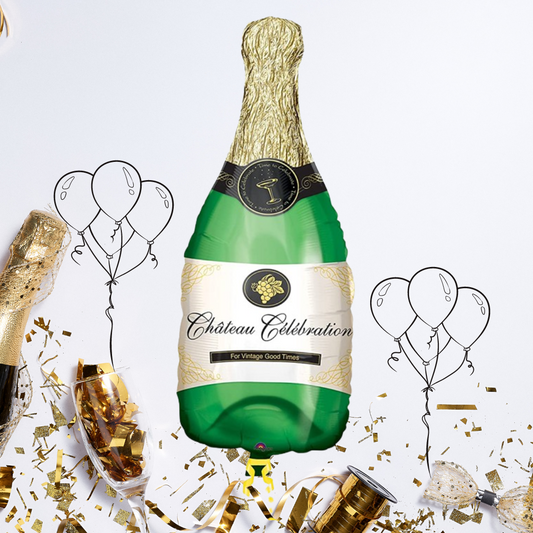 Champagne Bottle Shaped Foil Balloon - 36 inches