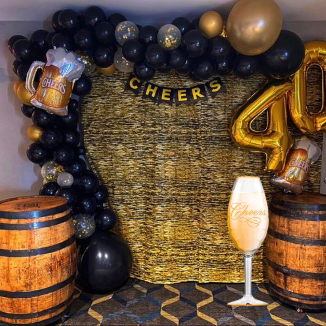 Champagne Glass Balloon - Helium Quality - 38 inches - 1PC