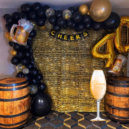 Champagne Glass Balloon - Helium Quality - 38 inches - 1PC