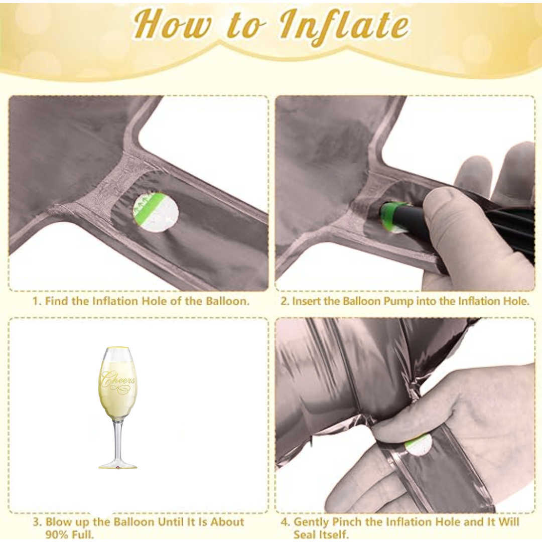 Champagne Glass Balloon - Helium Quality - 38 inches - 1PC