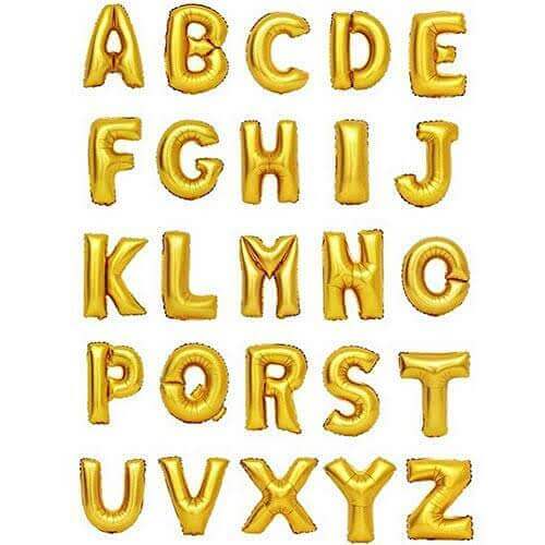 16" Letter C Golden Balloon