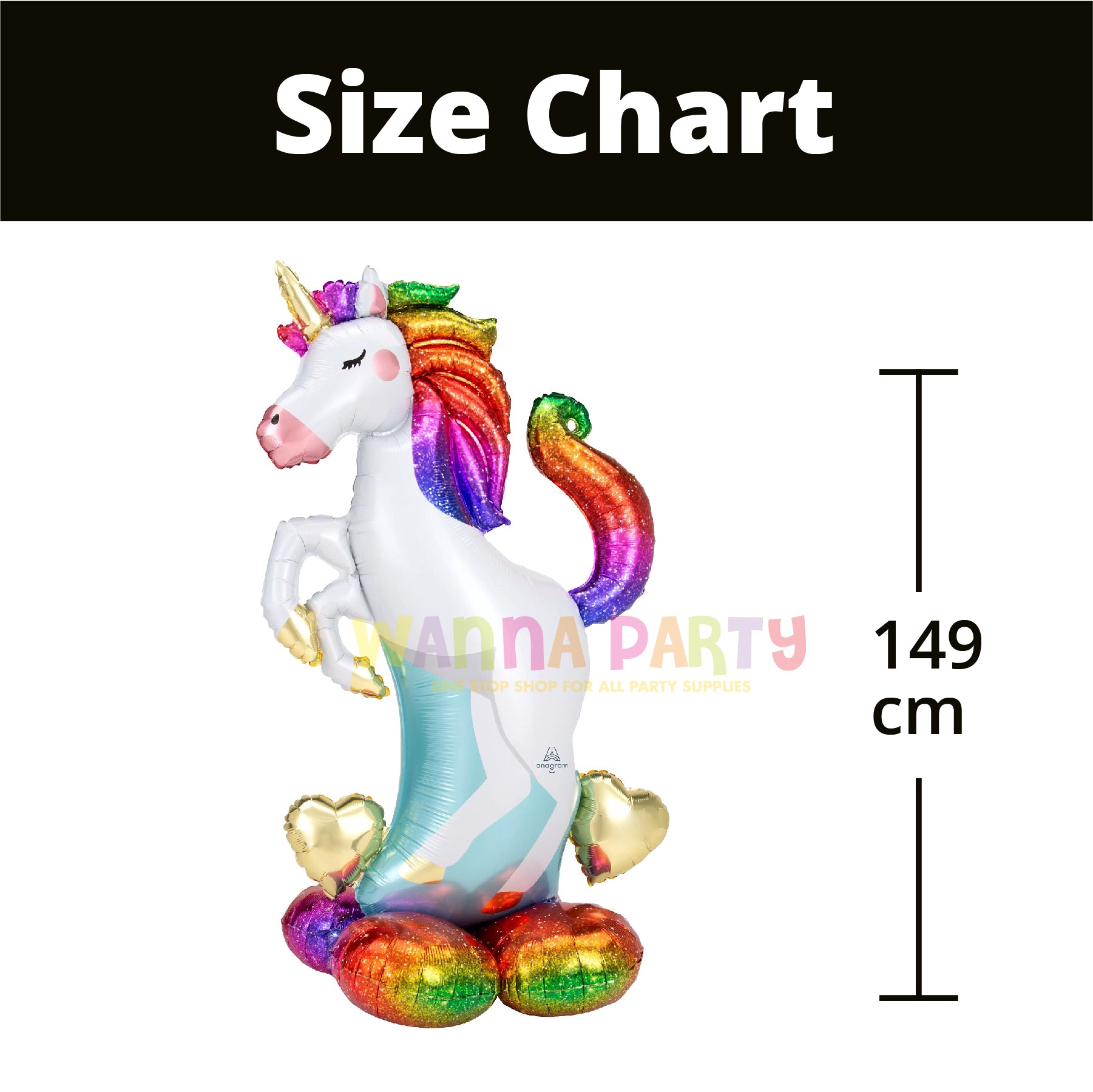 Airloonz Large Shape Unicorn Balloon 45"- P70