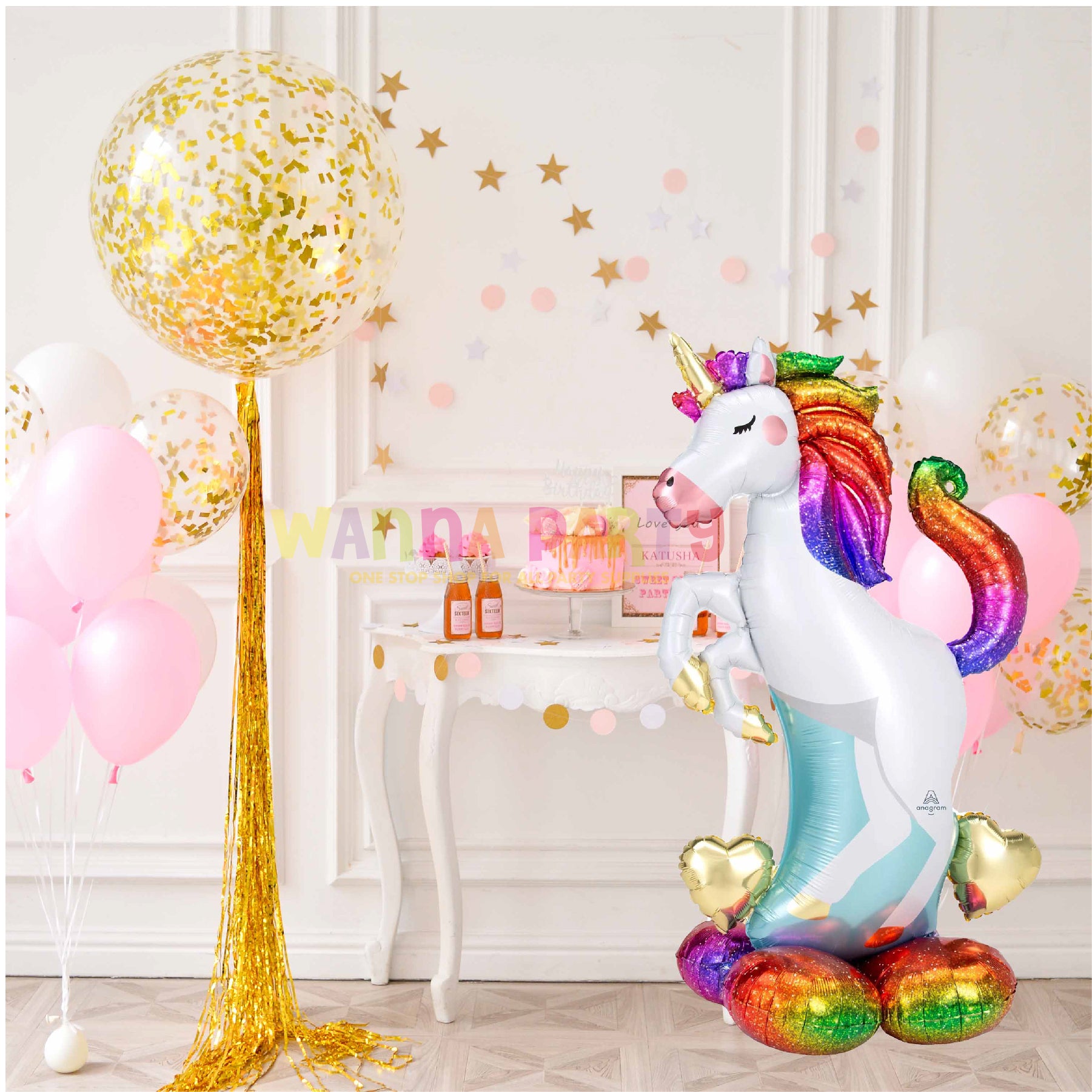 Airloonz Large Shape Unicorn Balloon 45"- P70