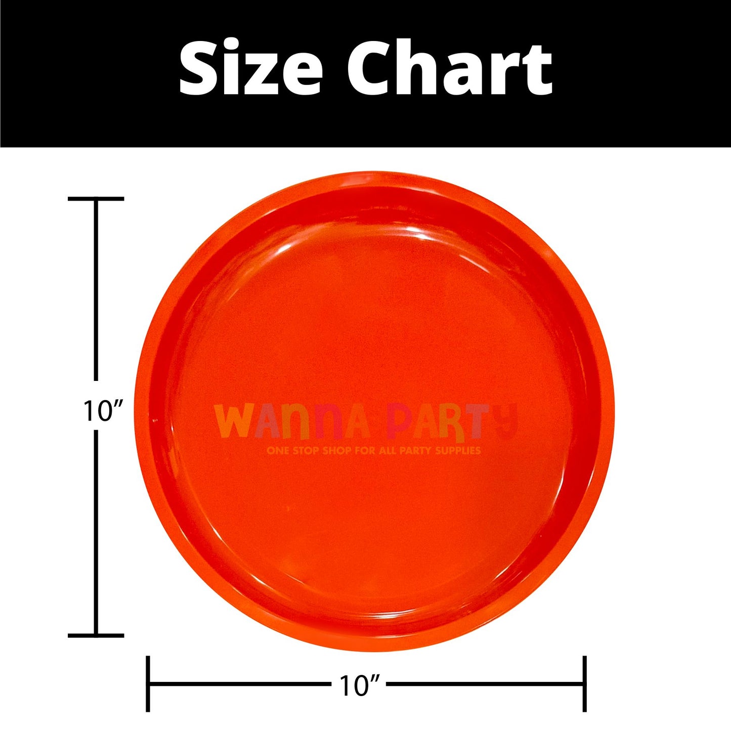 10" Solid Color Red Round Plates - 6PC