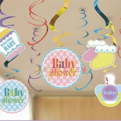 Baby Shower Swirl Decoration - 12 PC