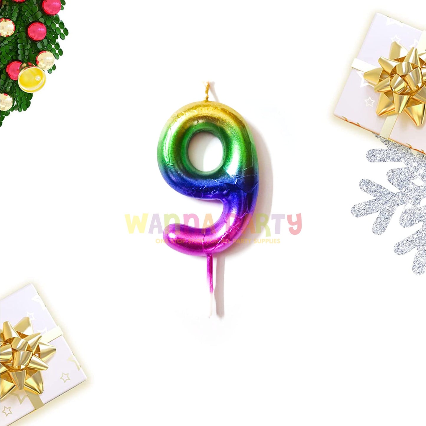 Multicolor Number 9 Candle-1PC