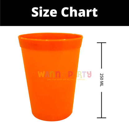 Orange Solid Color Cups 300 ML - 6PC