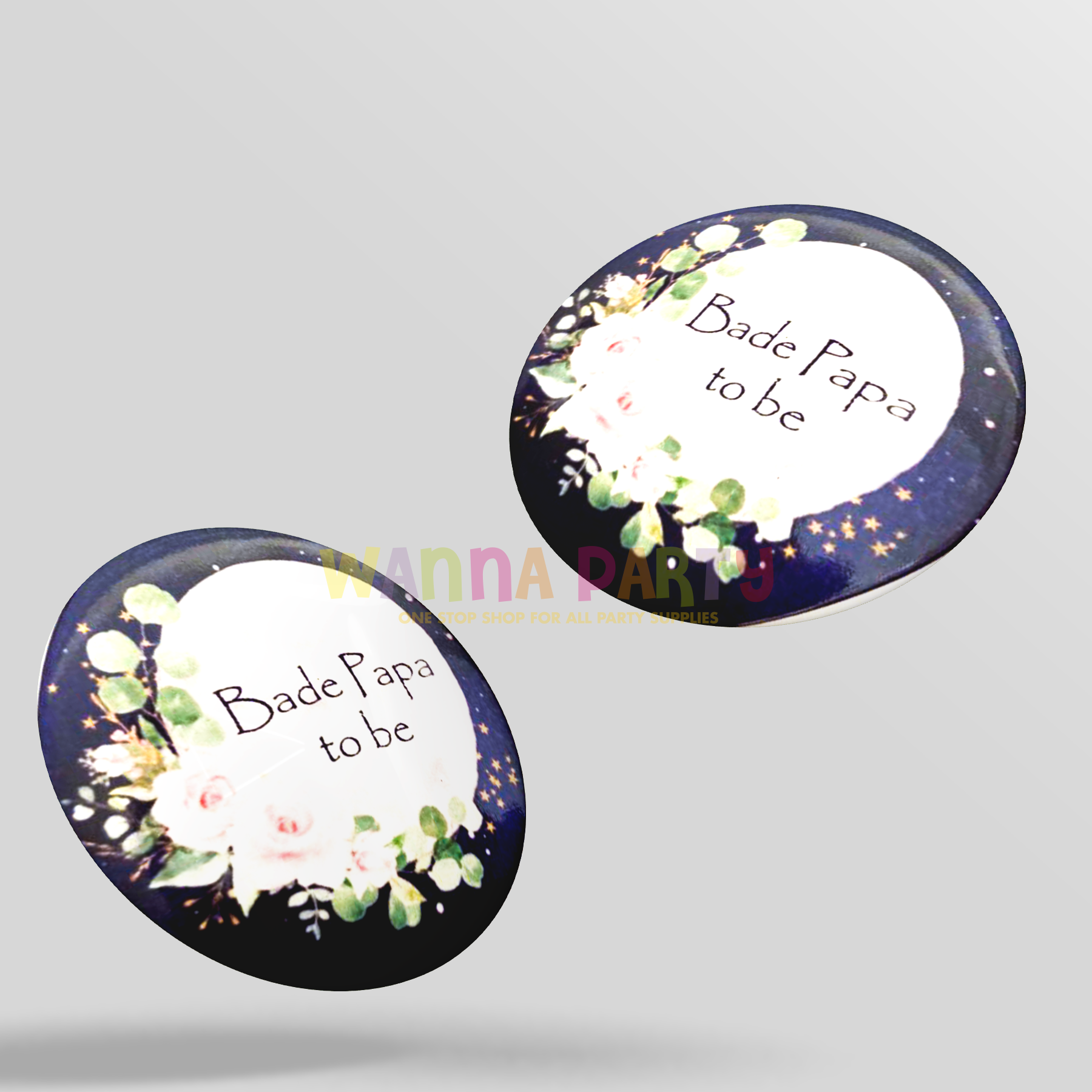 Bade Papa To Be Award Buttons for Baby Shower Parties