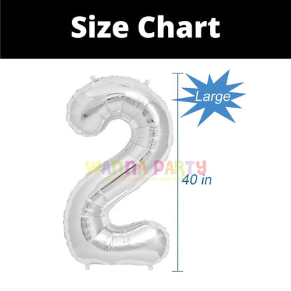 40" Numerical 2 Silver Balloon