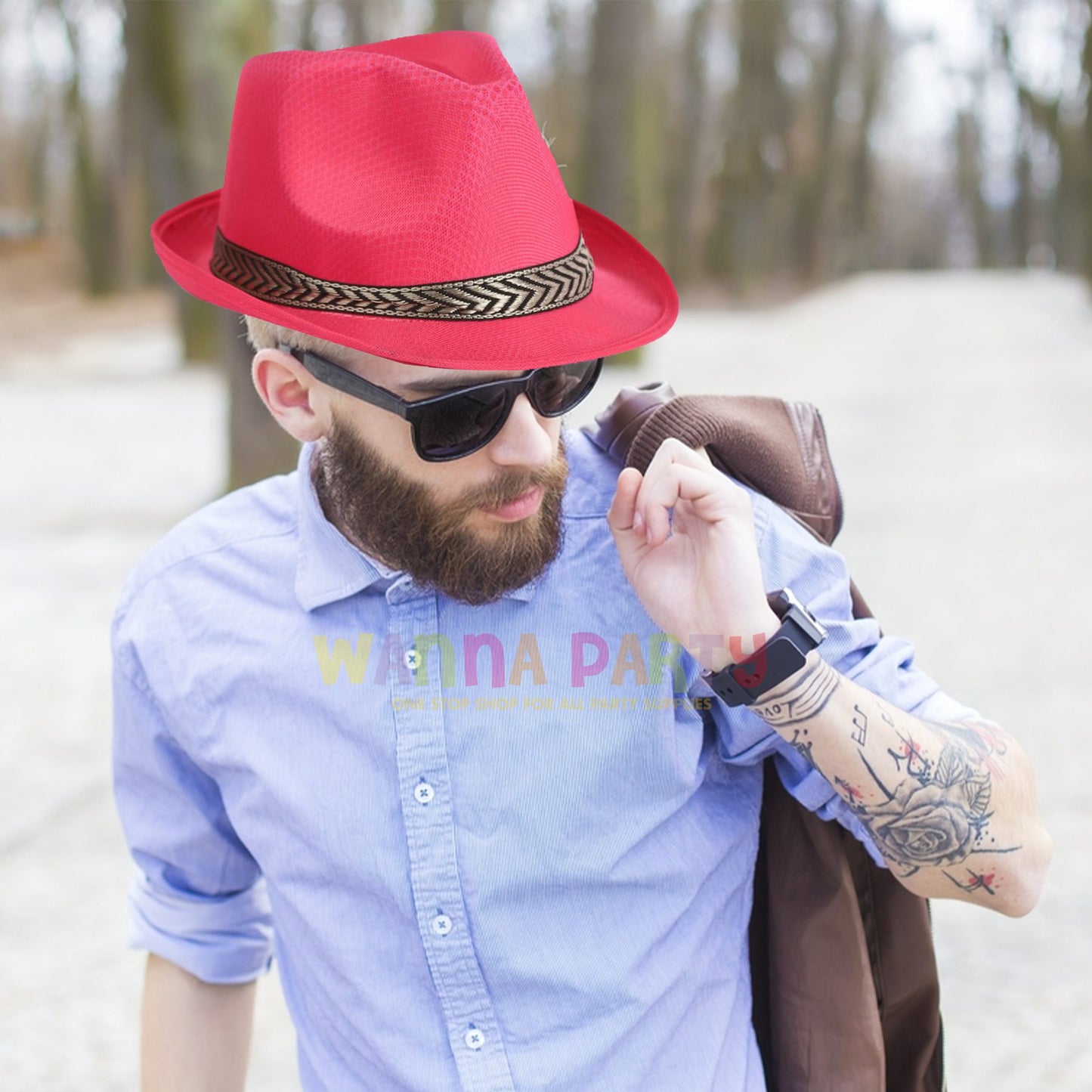 Fedora Hat Neon Pink