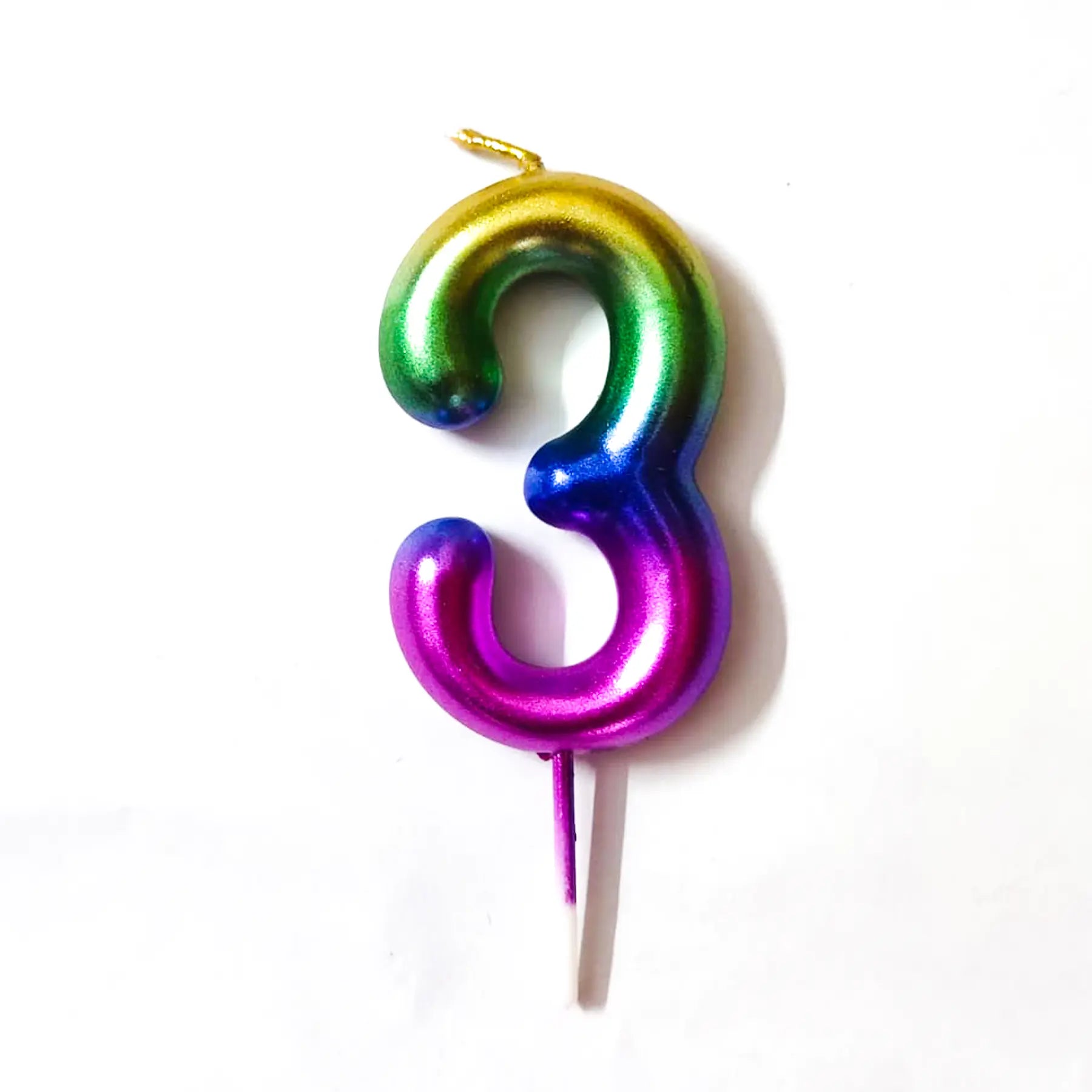 Multicolor Number 3 Candle-1PC