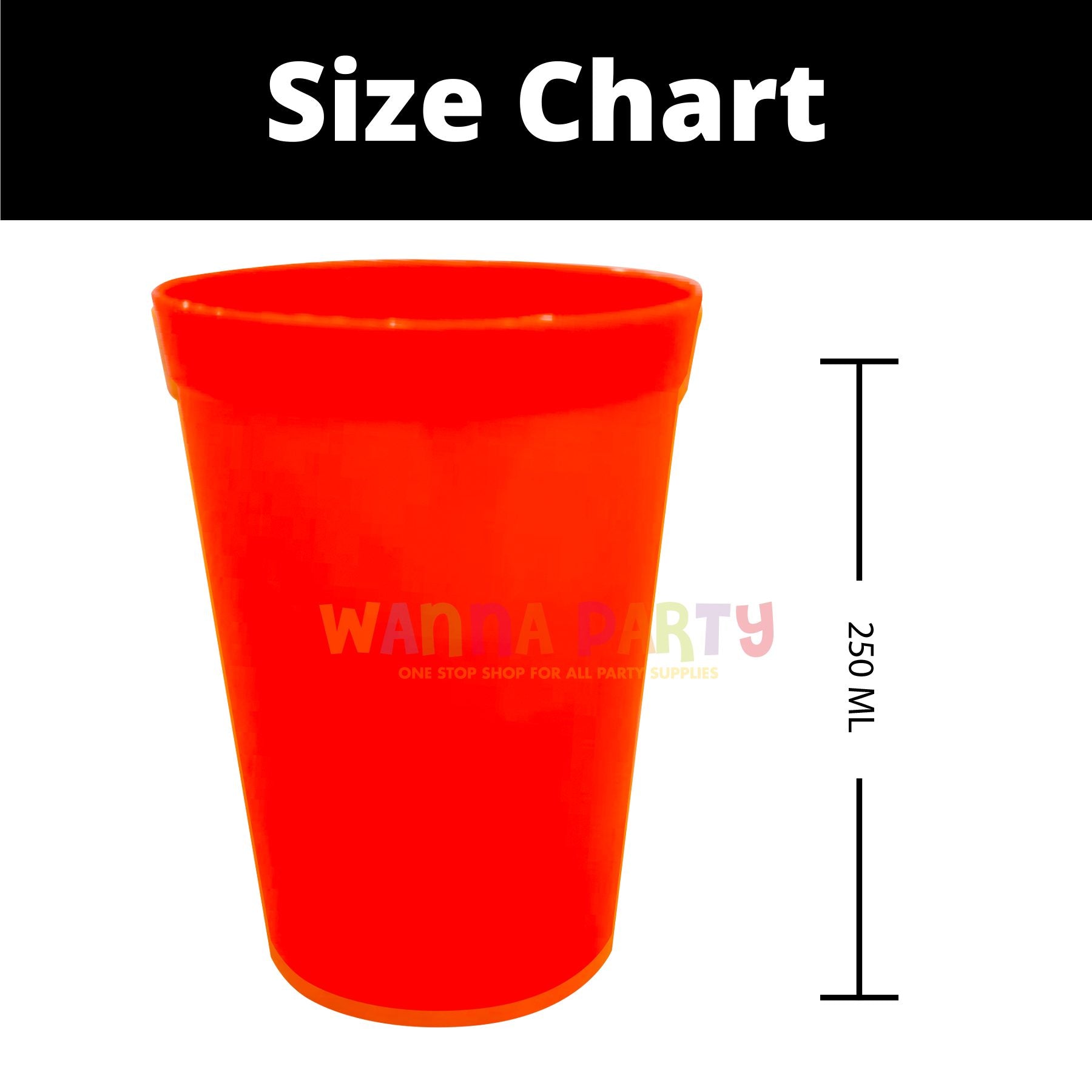 Red Solid Color Cups 300 ML - 6PC