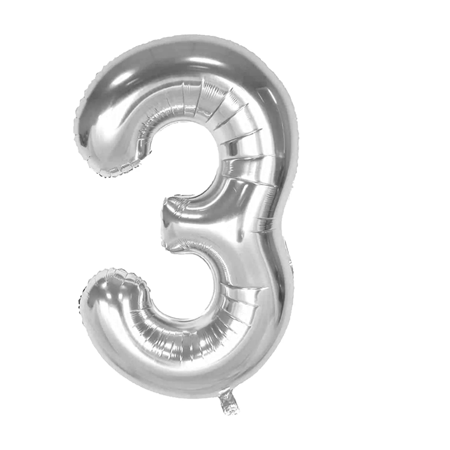 40" Numerical 3 Silver Balloon