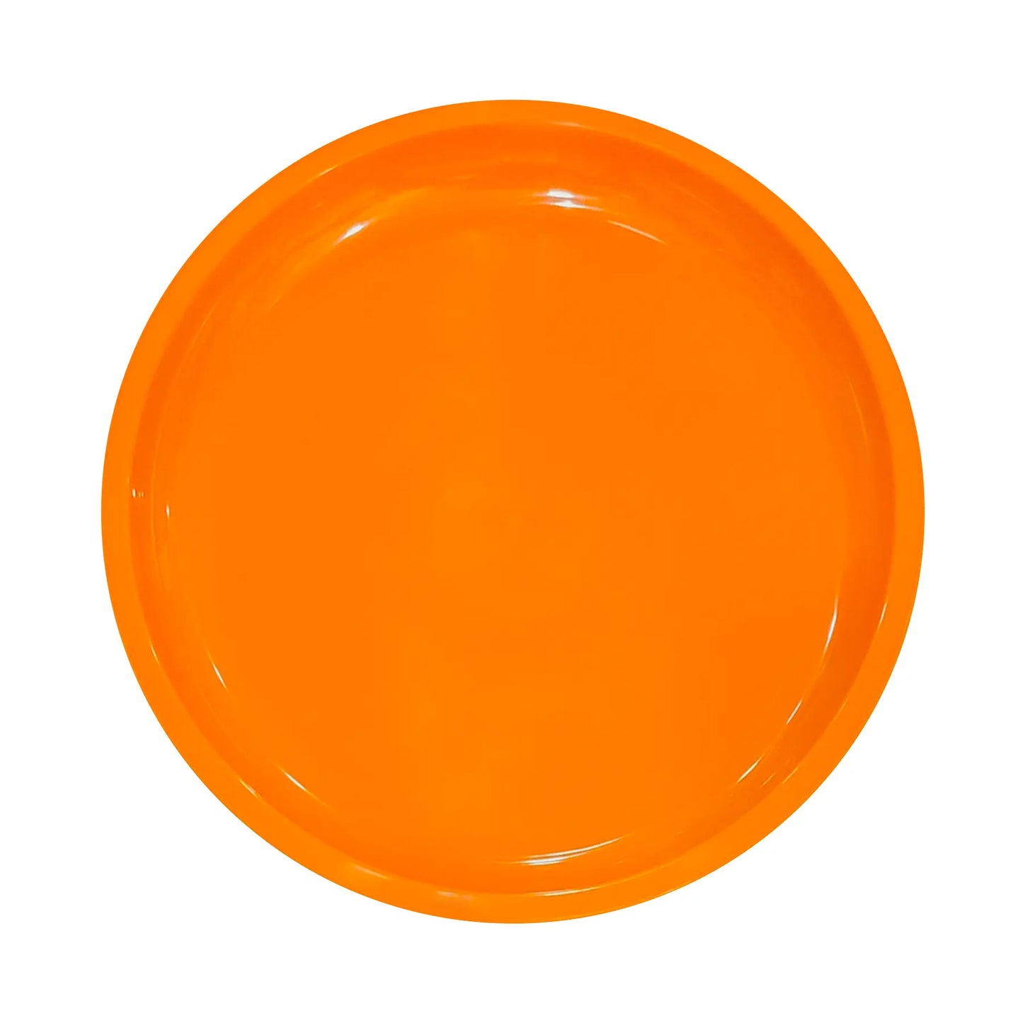 10" Solid Color Orange Round Plates - 6PC