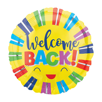 Welcome Back Colorful Stripes Balloon 18"