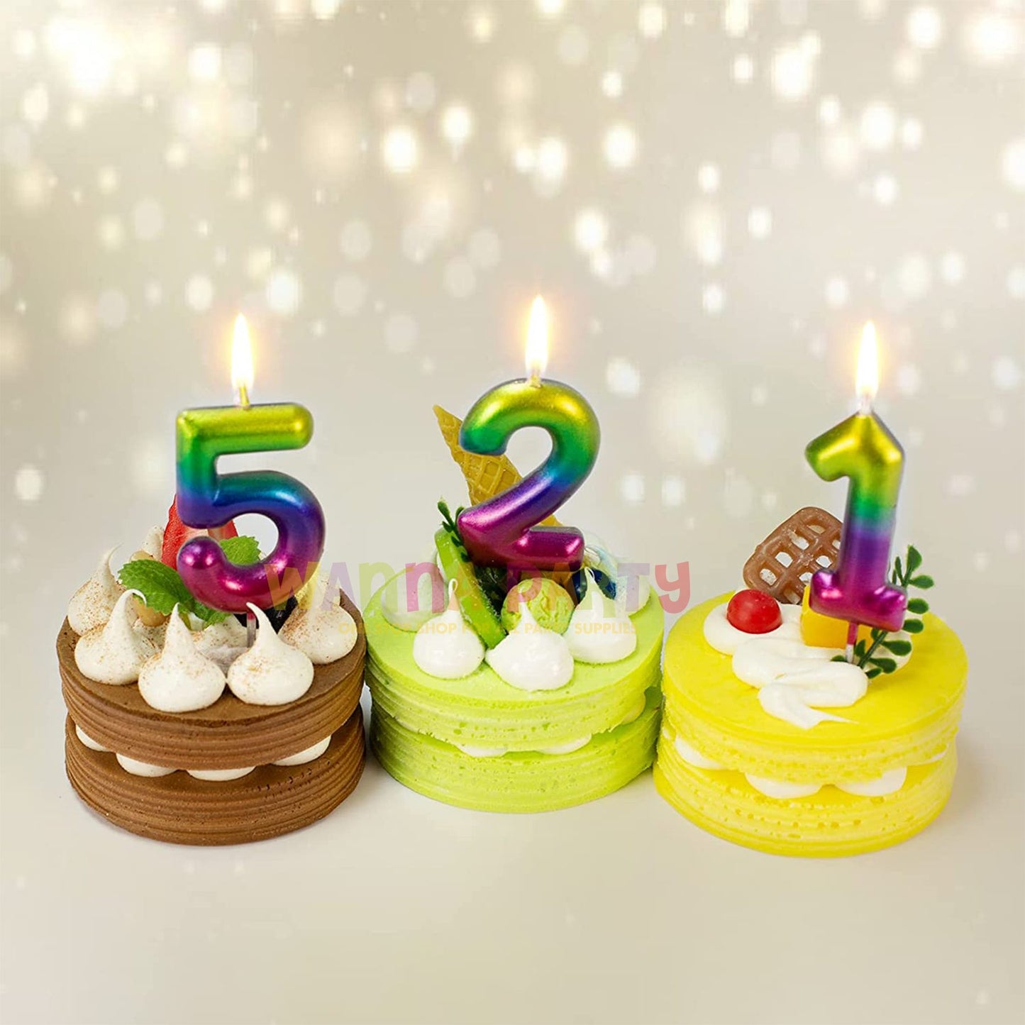 Multicolor Number 6 Candle-1PC