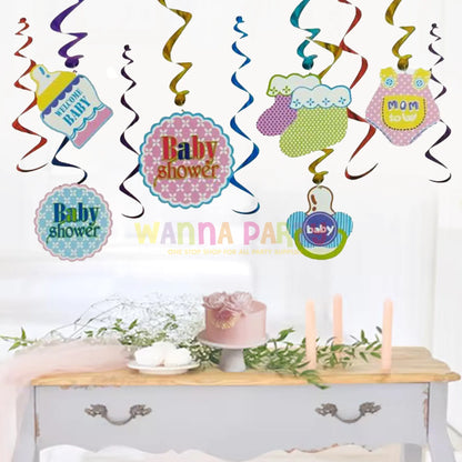 Baby Shower Swirl Decoration - 12 PC