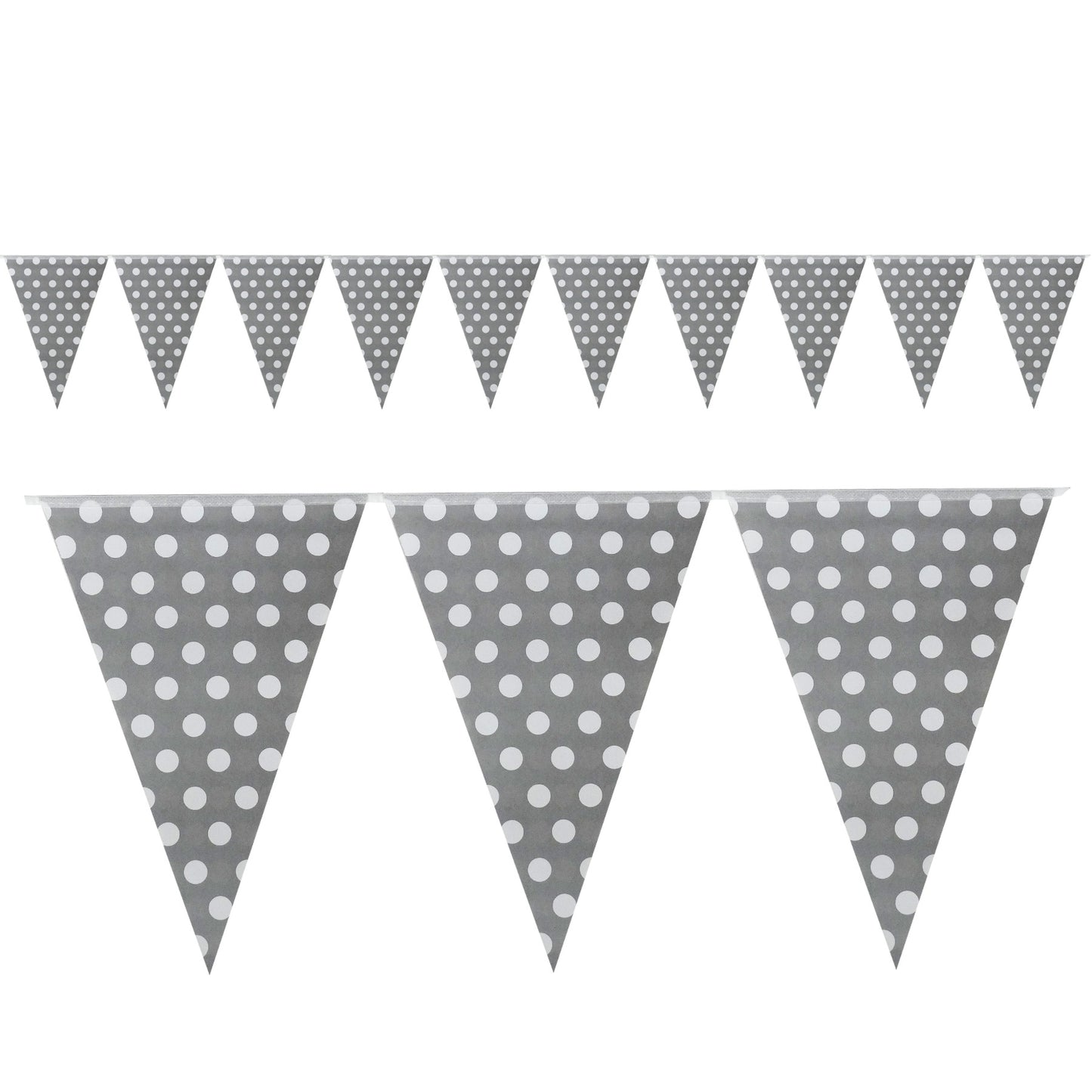 Polka Dot Buntings Silver- Over 9 FT