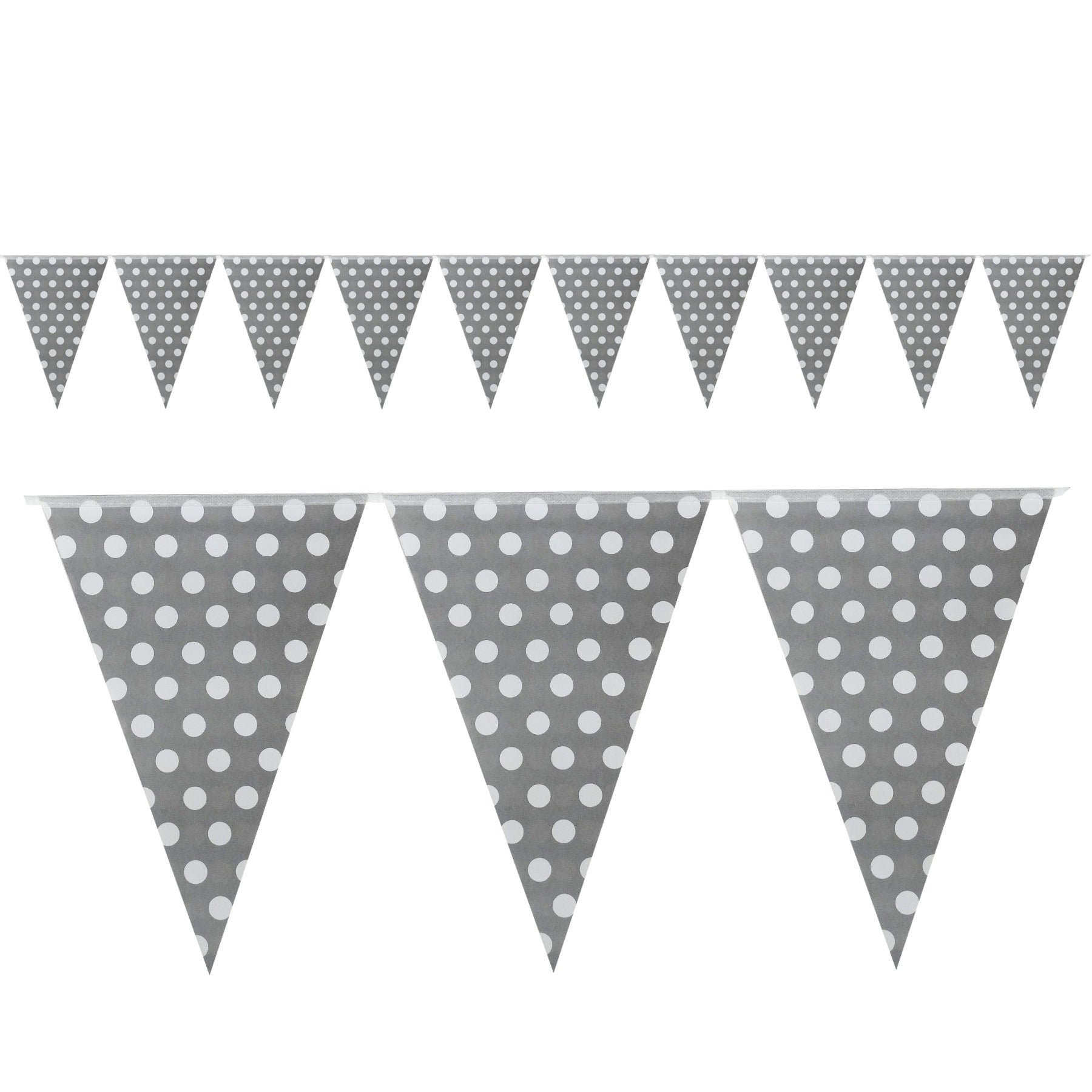 Polka Dot Buntings Silver- Over 9 FT