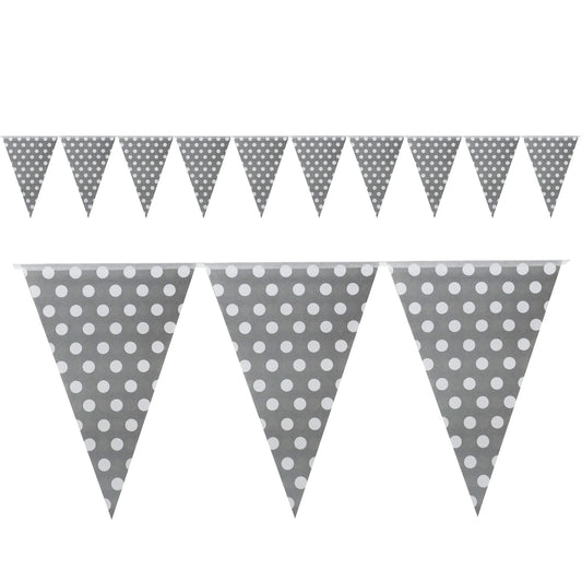 Polka Dot Buntings Silver- Over 9 FT