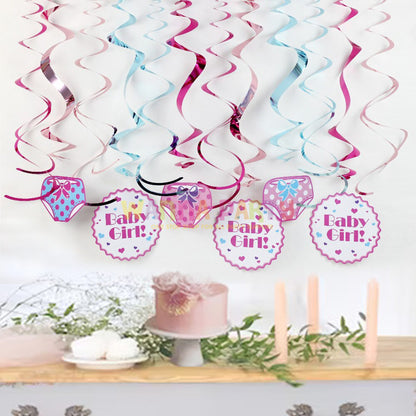 Baby Girl Swirl Decoration - 12 PC