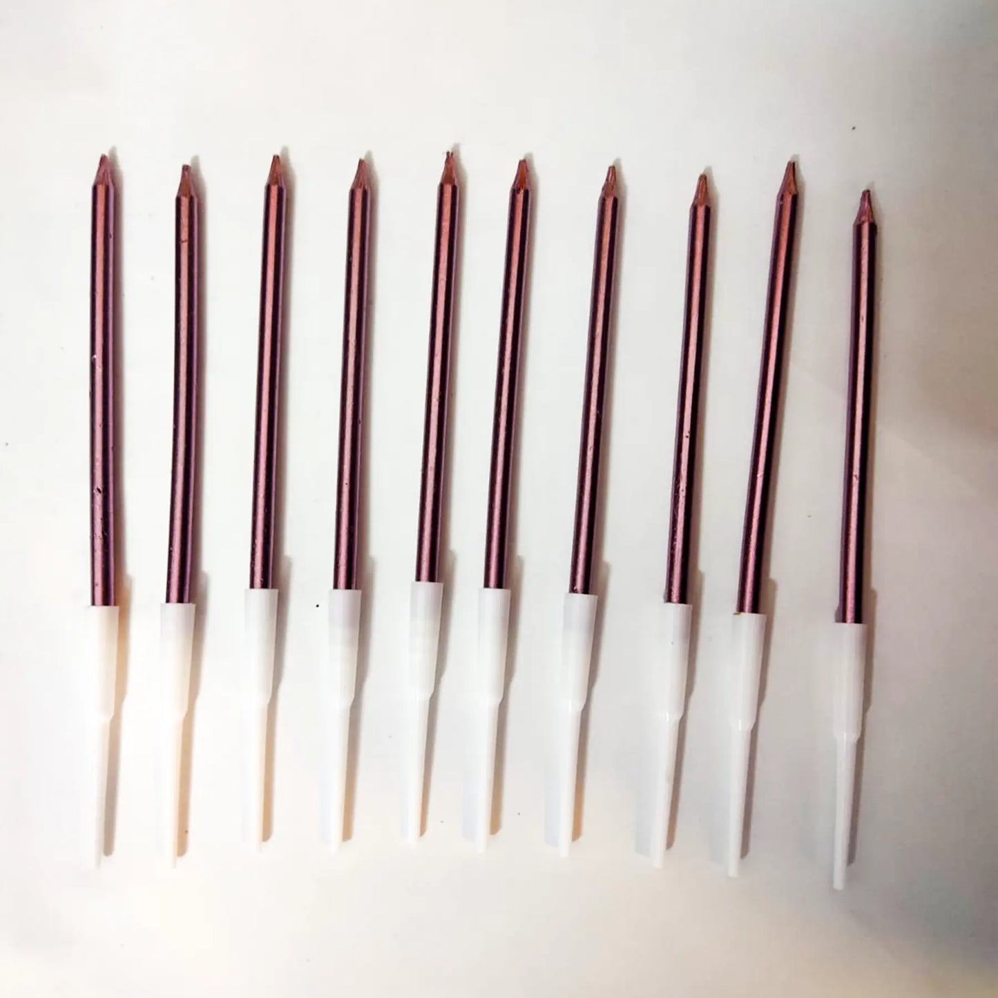 Pencil Thin Rose Pink Candles - 10PC