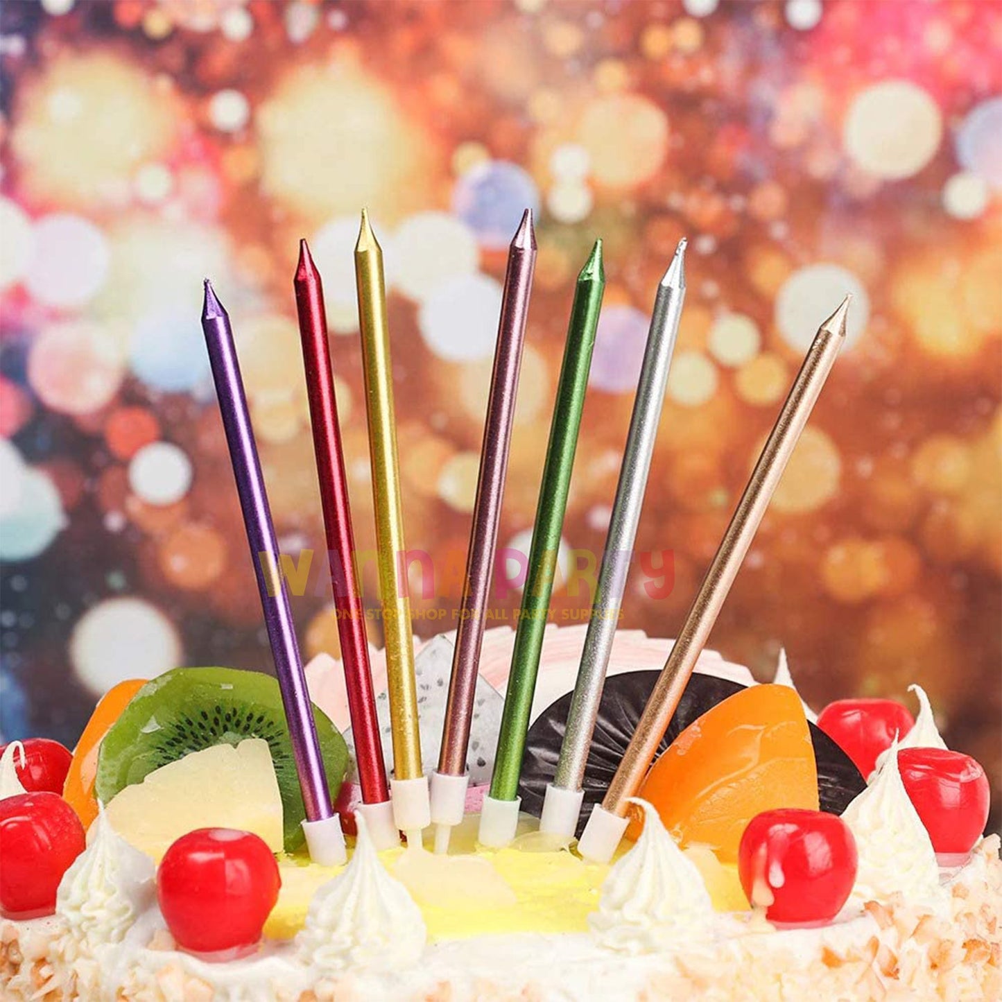 Pencil Thin Silver Candles - 10PC