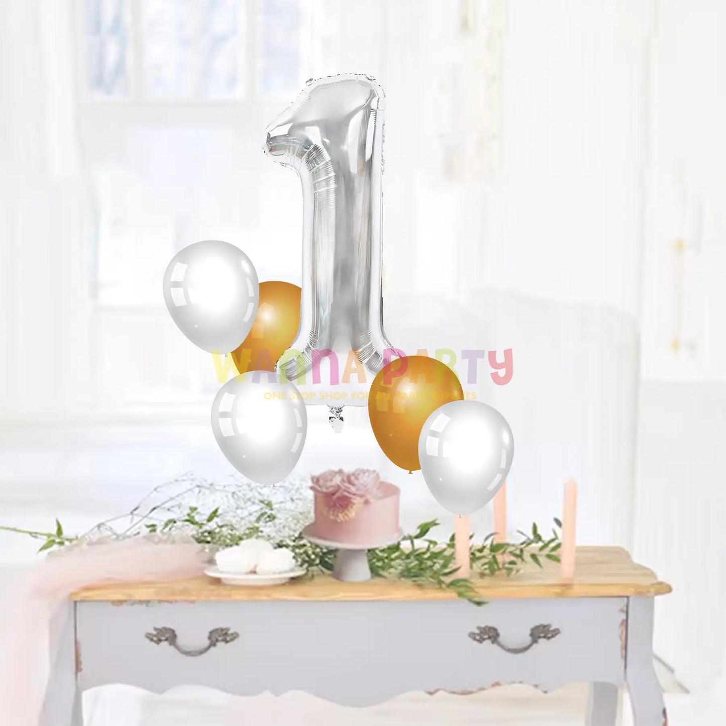 40" Numerical 1 Silver Balloon