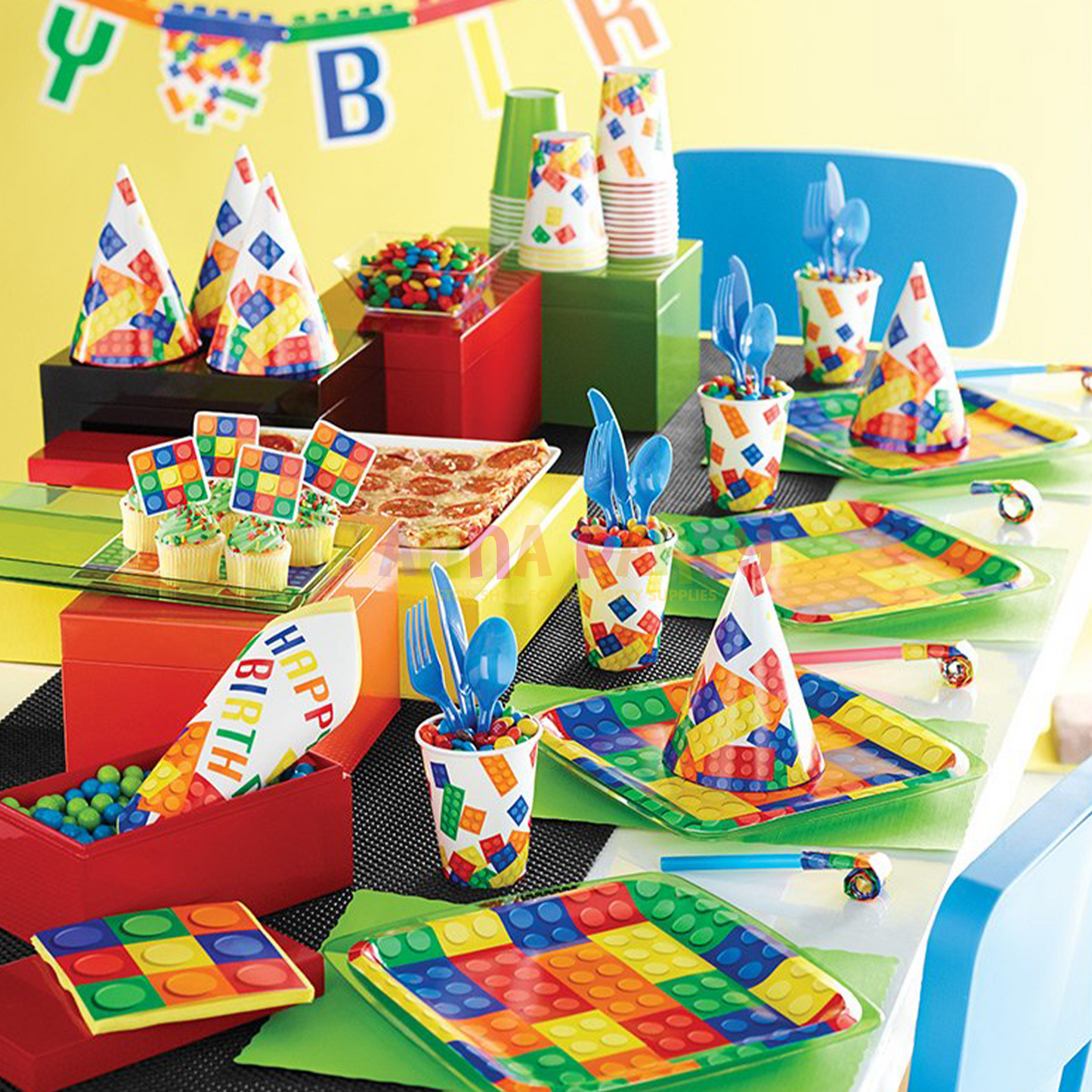 Lego Party Theme Hats - 8PC