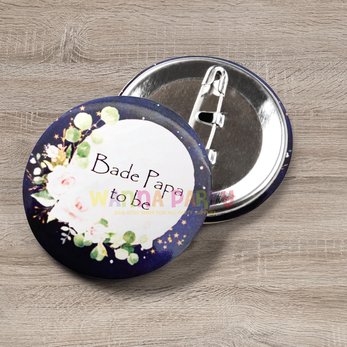 Bade Papa To Be Award Buttons for Baby Shower Parties