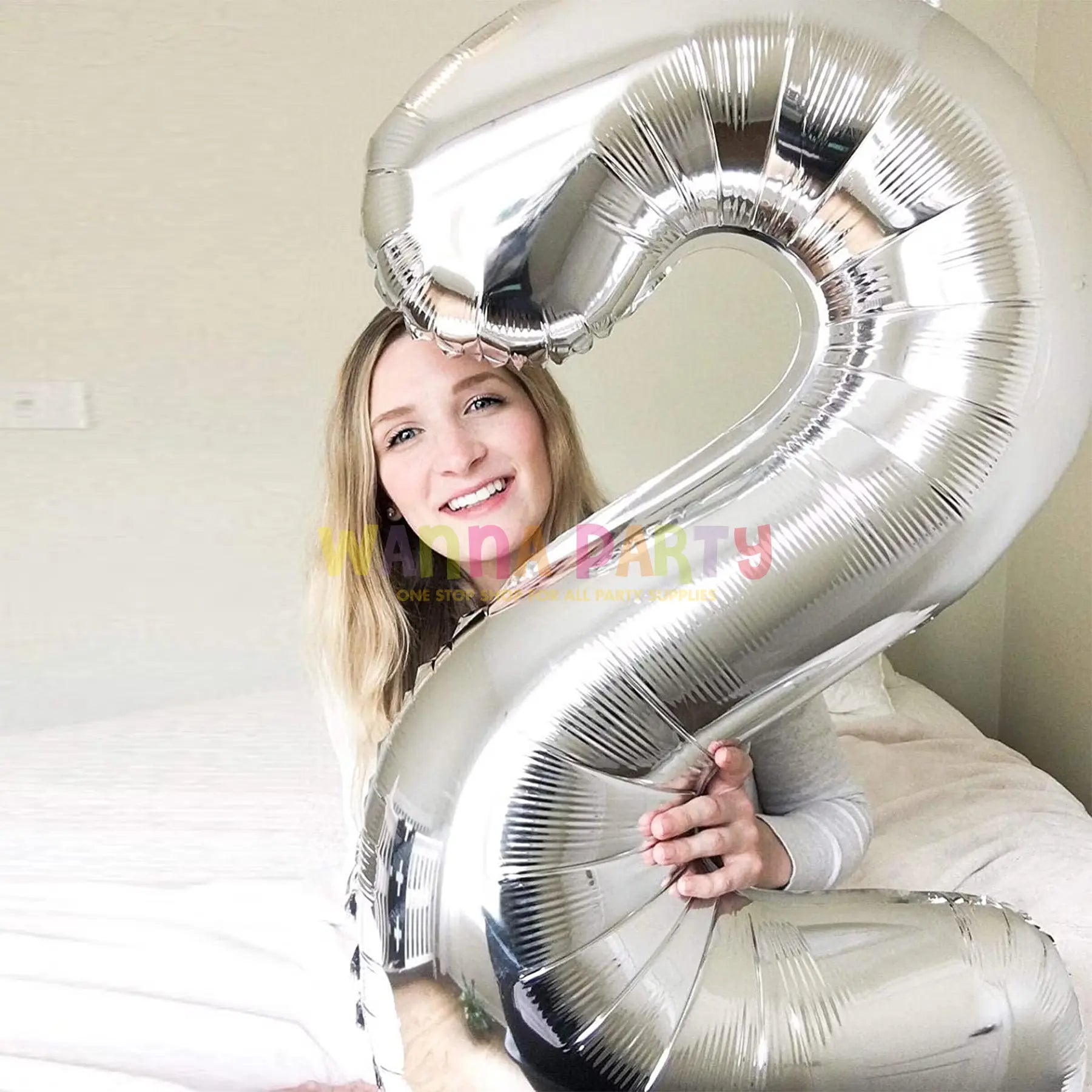 40" Numerical 2 Silver Balloon