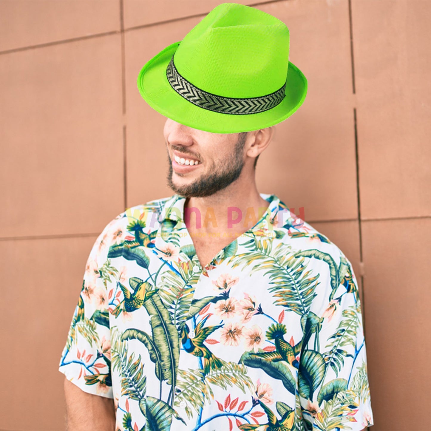 Fedora Hat Neon Green