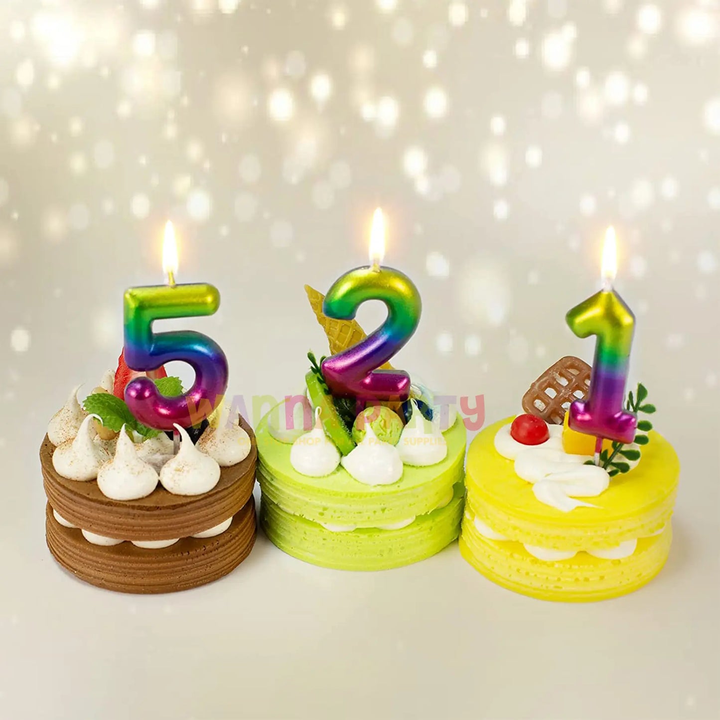 Multicolor Number 3 Candle-1PC