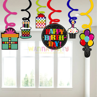 Party On Swirl Decoration - 12CT