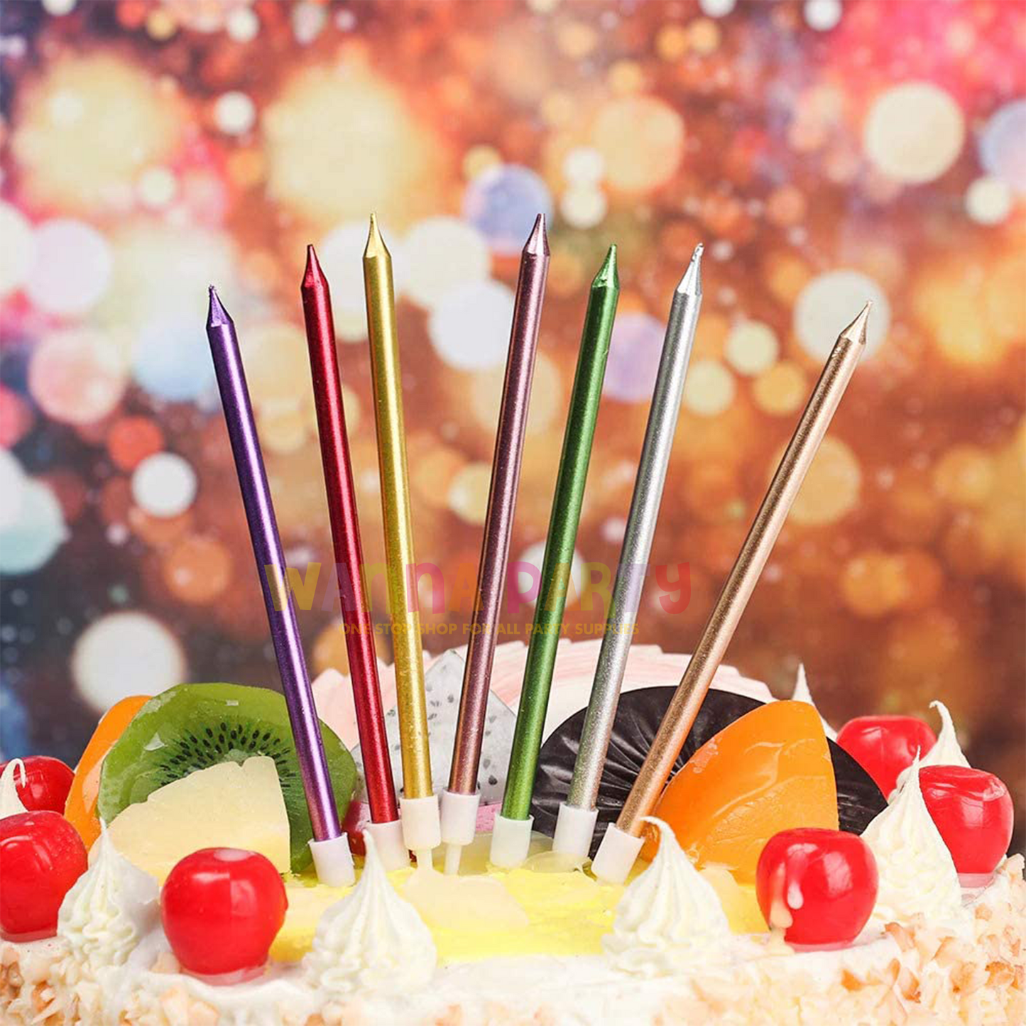 Pencil Thin Golden Candles - 10PC