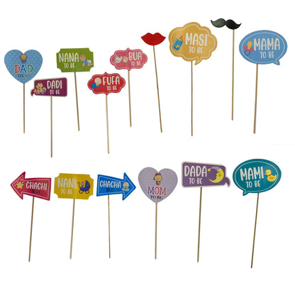 Baby Shower Relationship Photo Props- 12PC