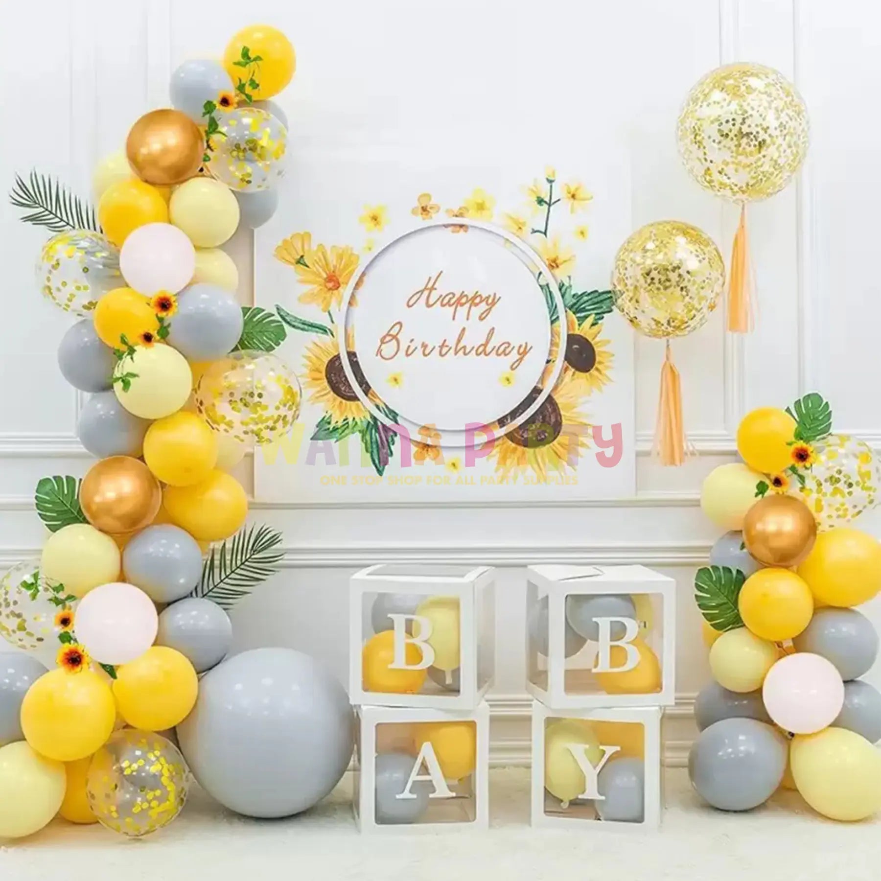 12" Metallic Lemon Yellow Balloon