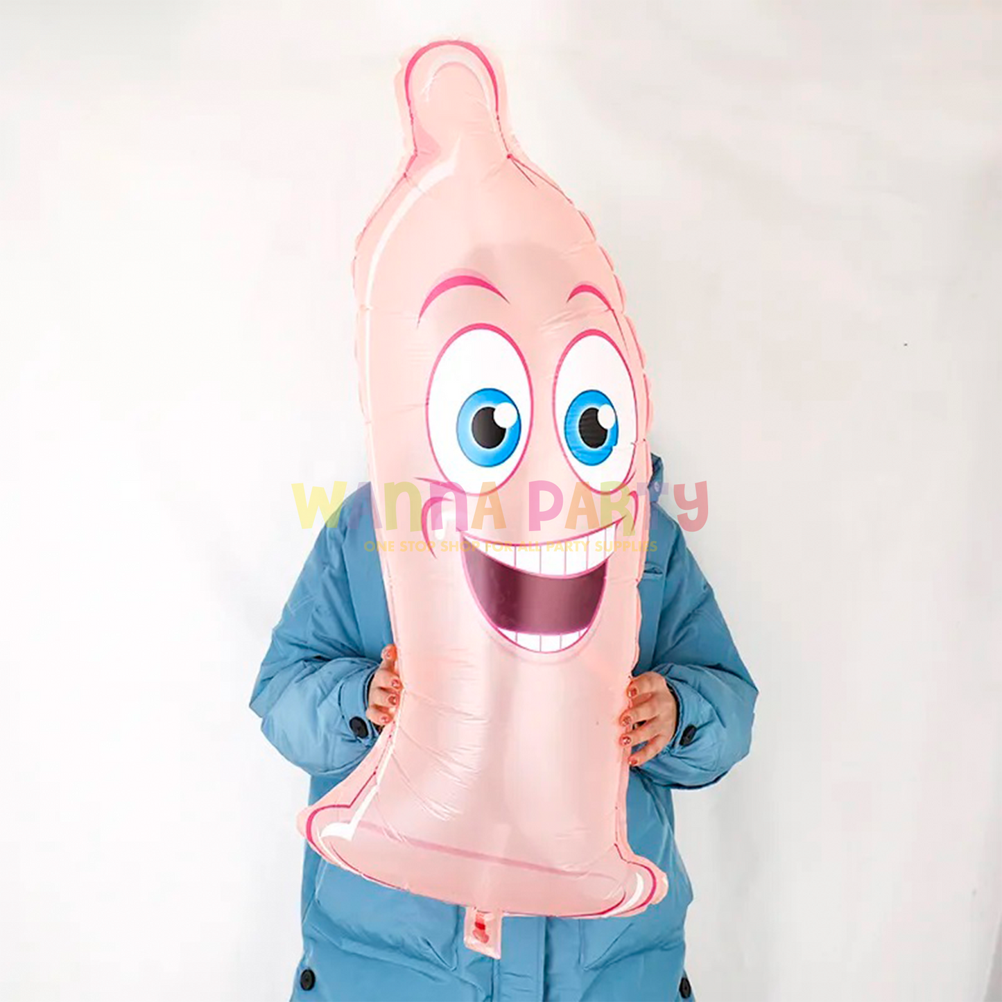 Bachelorette Party Games Accessories Items - Smiling Condom Shaped Balloon