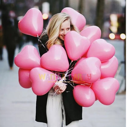 15" Heart Shape White & Pink Balloon -6PC