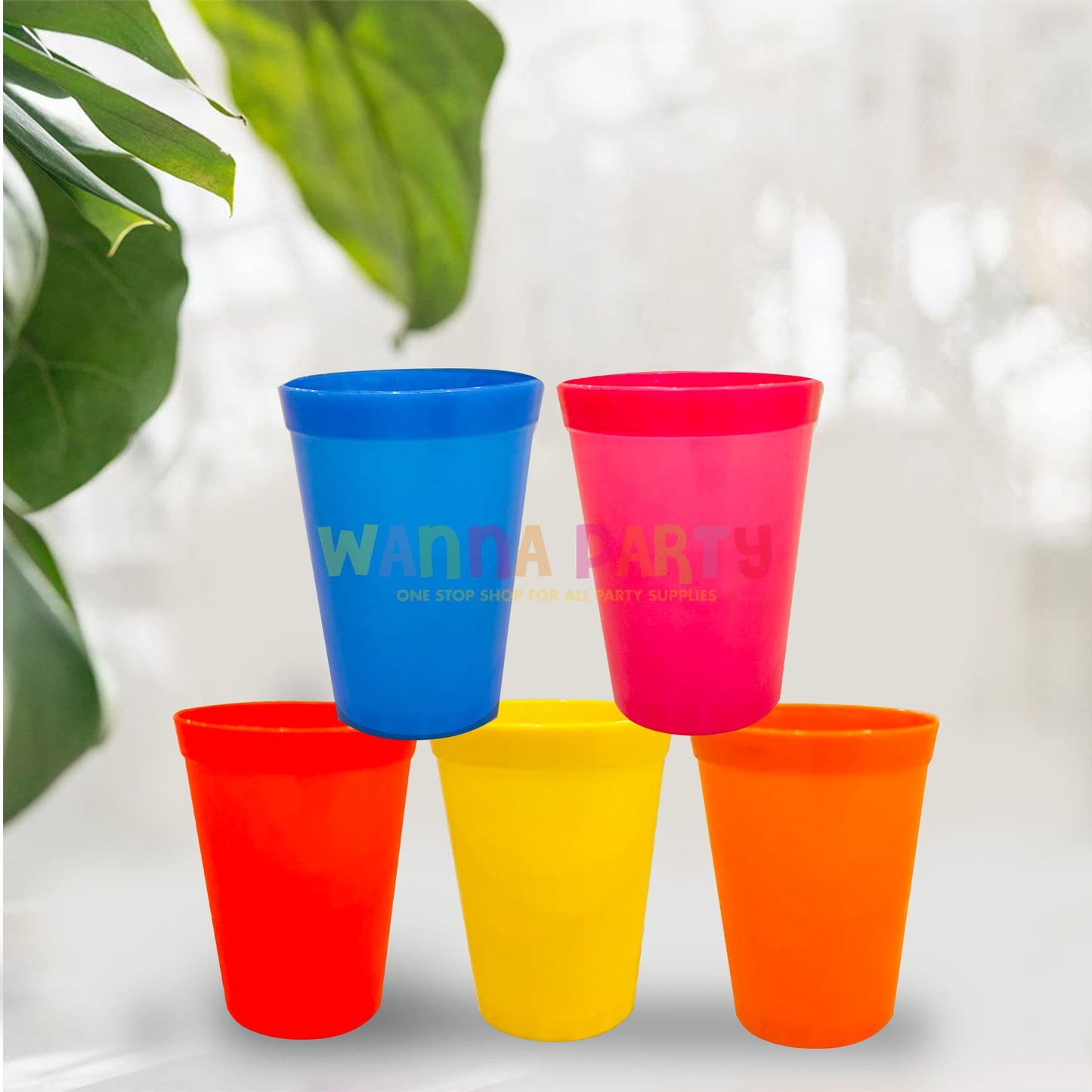 Orange Solid Color Cups 300 ML - 6PC