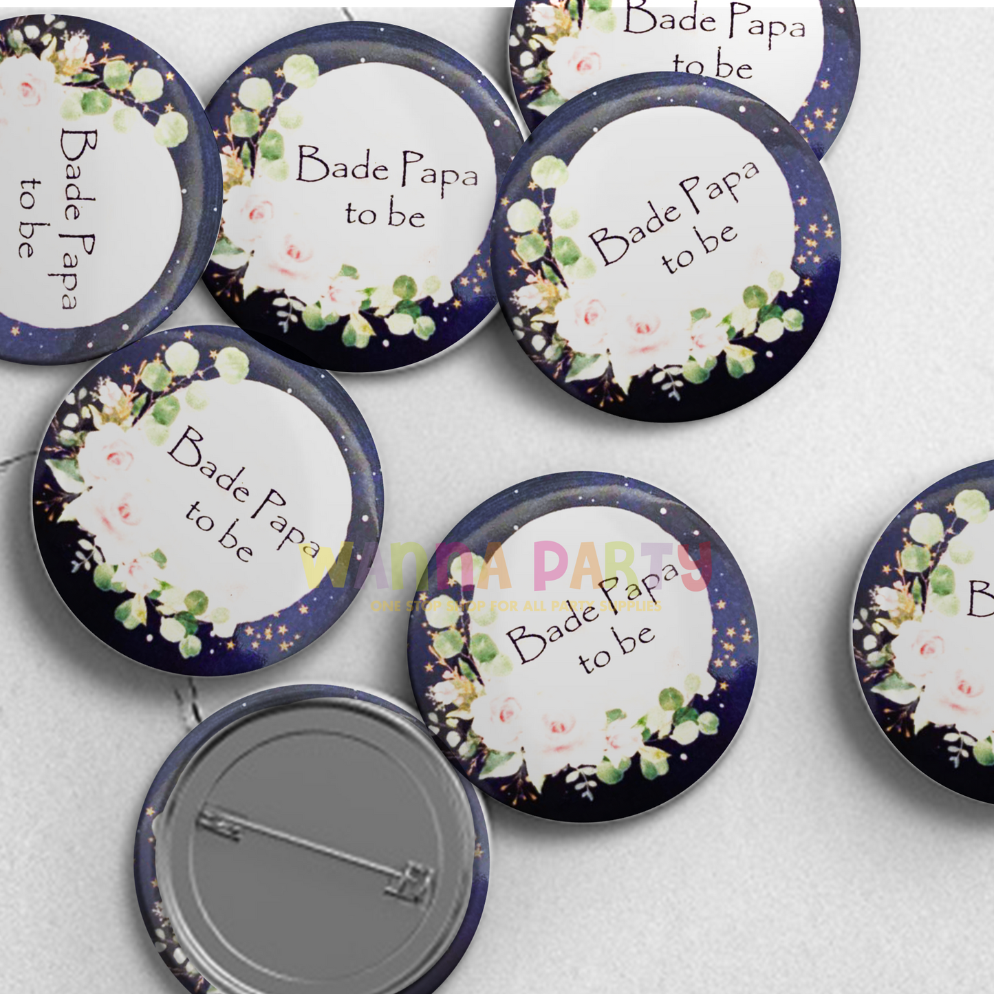 Bade Papa To Be Award Buttons for Baby Shower Parties